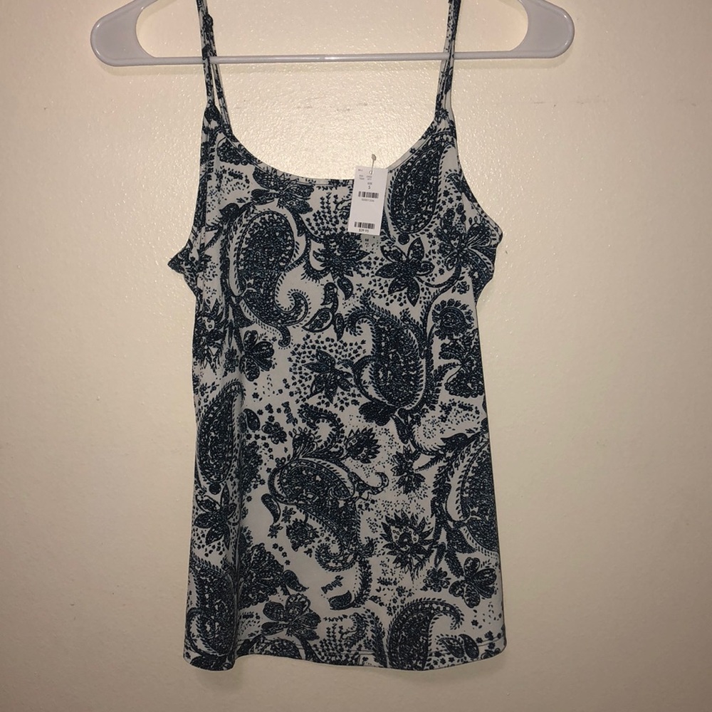 Blue patterned tank top